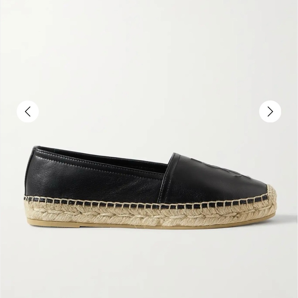Saint Laurent (YSL) Espadrilles, Black Leather, size 37